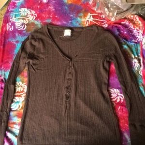 Brown long sleeve v neck